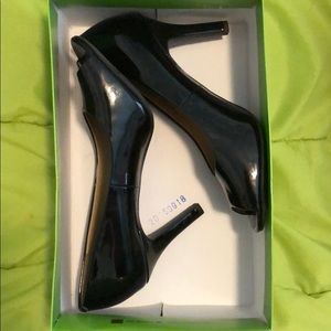 Black Peep Toe Heels